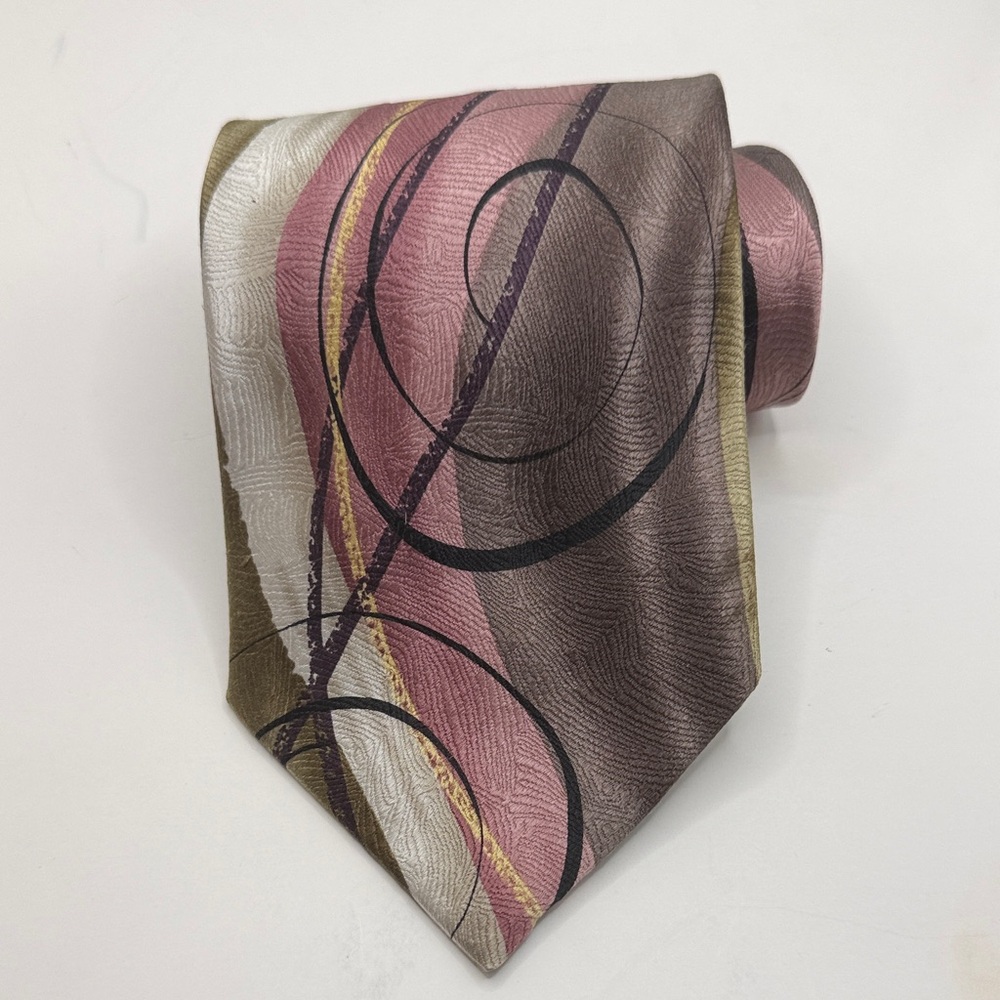 J.‎ Garcia Pink and Brown Artistic Men's Tie 57.4” X 4” in